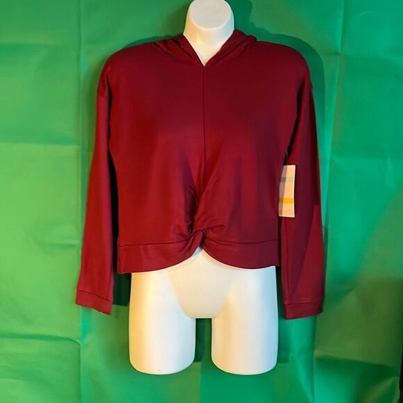 Zella Girl Hooded Pullover Burgundy size 8/10 - Picture 5 of 12